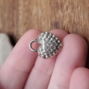 Sterling pendant heart crystal